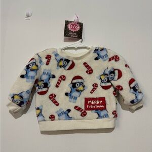 Disney Cream and Blue Holiday Sweatshirt